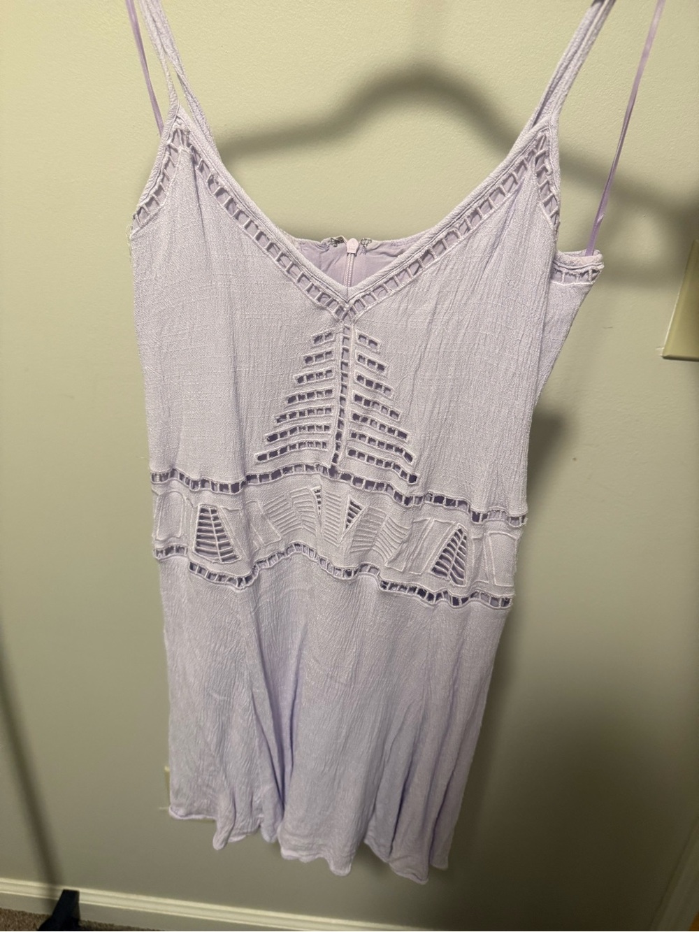 Le Lis Lilac Crochet-Trim Mini Dress